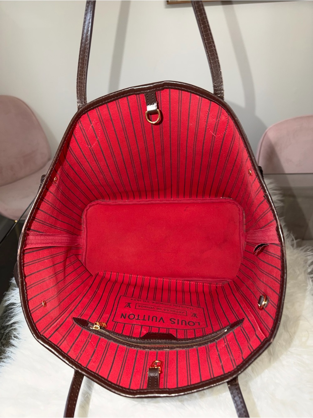 LOUIS VUITTON NEFERFUL DAMIER EBENE MM TOTE - Picture 9 of 13